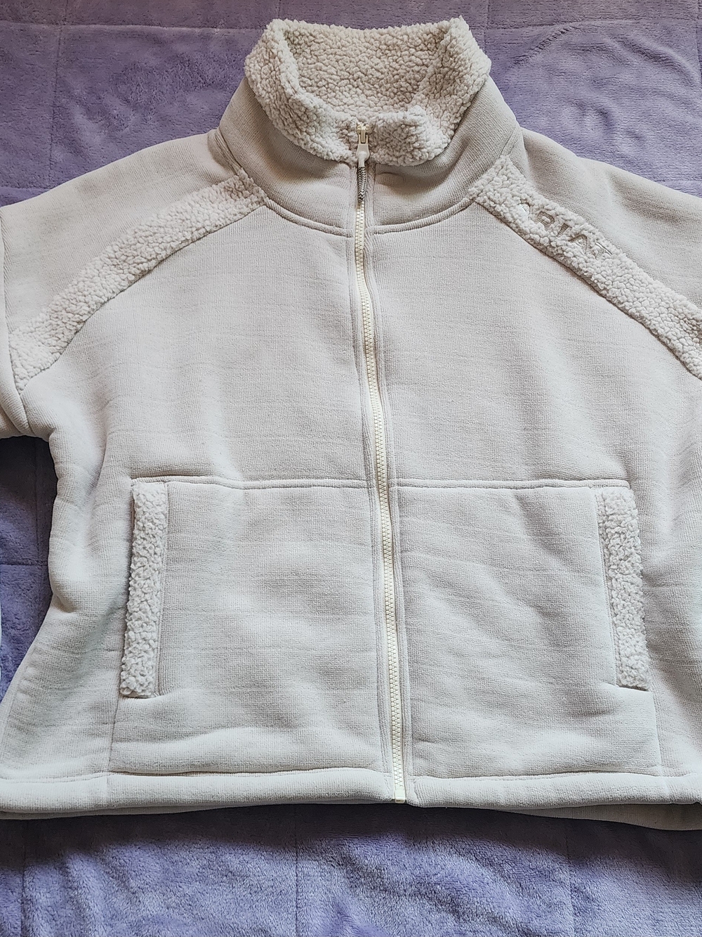 Ariat Cream Full-Zip Sherpa Trim Jacket
